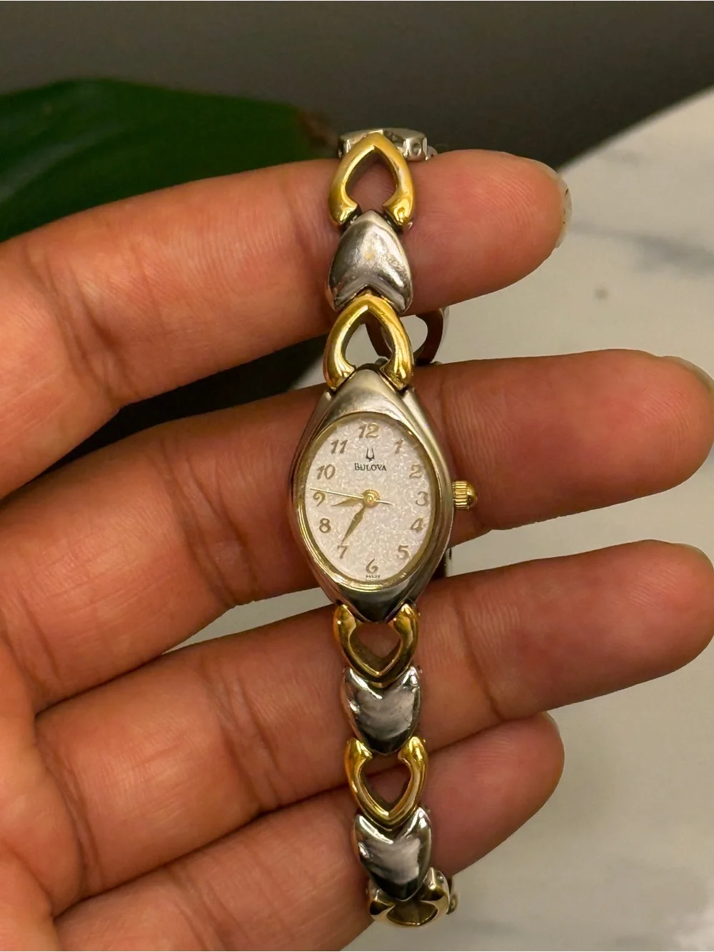 Bulova Two-Tone Women's Heart Link Watch - Silver & Gold